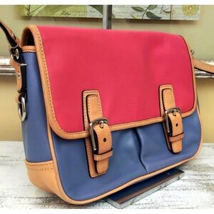 Coach Pink and Blue Crossbody Bag with Colorful Design
